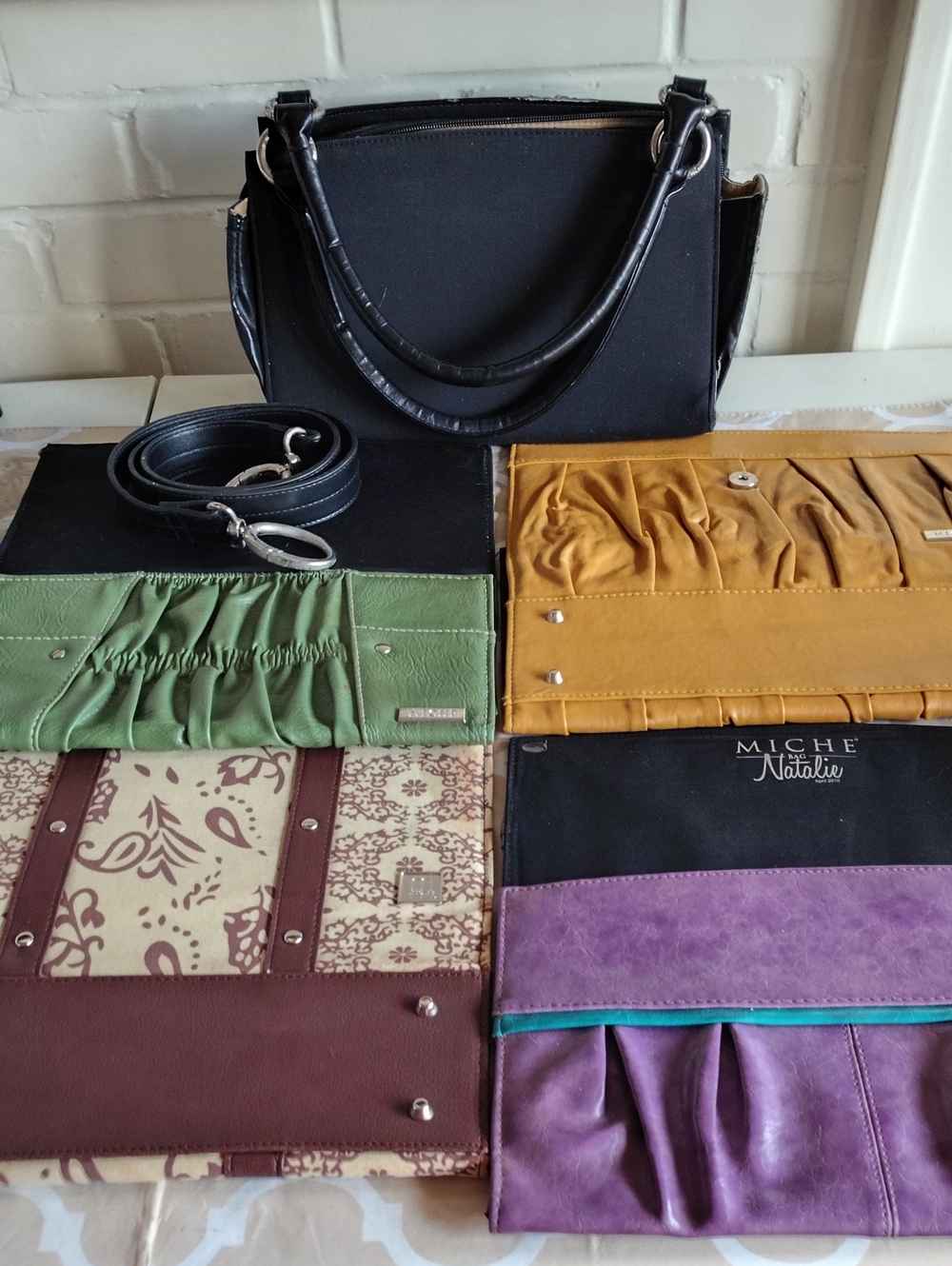 Miche Interchangeable Handbag Set Base Bag + 4 Shell Covers Natalie Erica